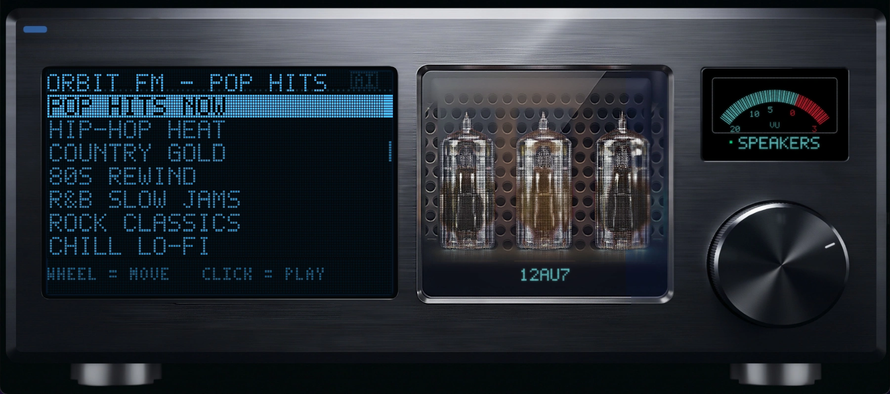 LowOrbit deck: Station list scrolling in the big window