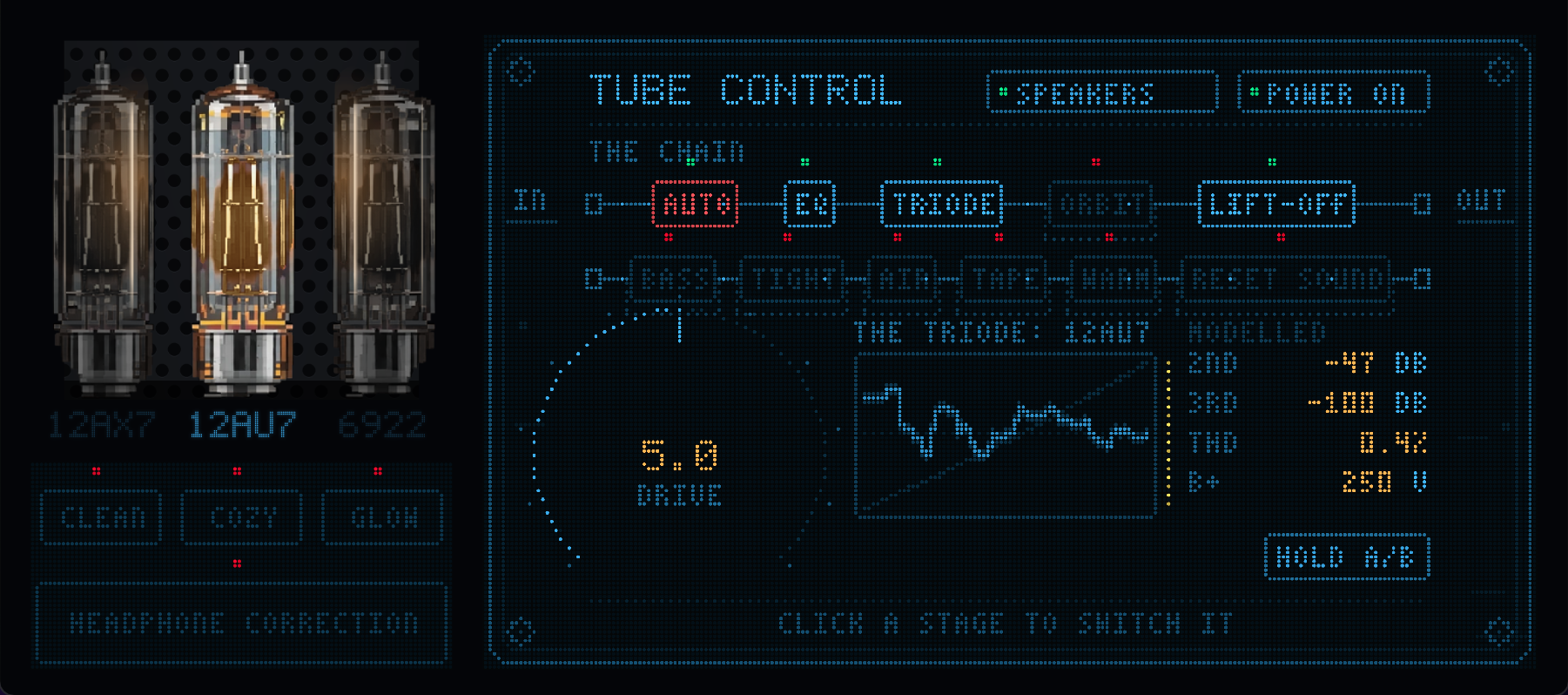 LowOrbit: Tube Control screen